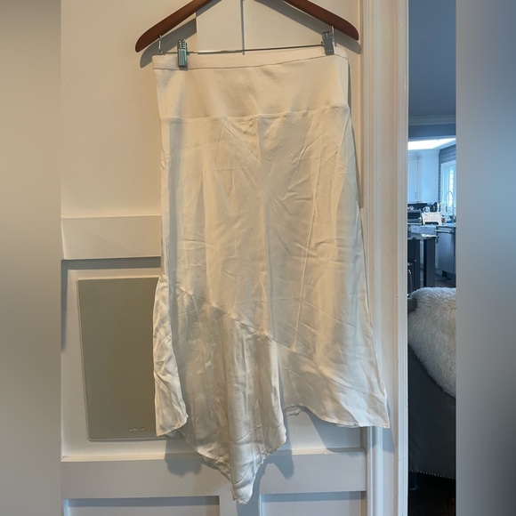 By Anthropologie Asymmetrical Satin Slip Skirt - Picture 6 of 10